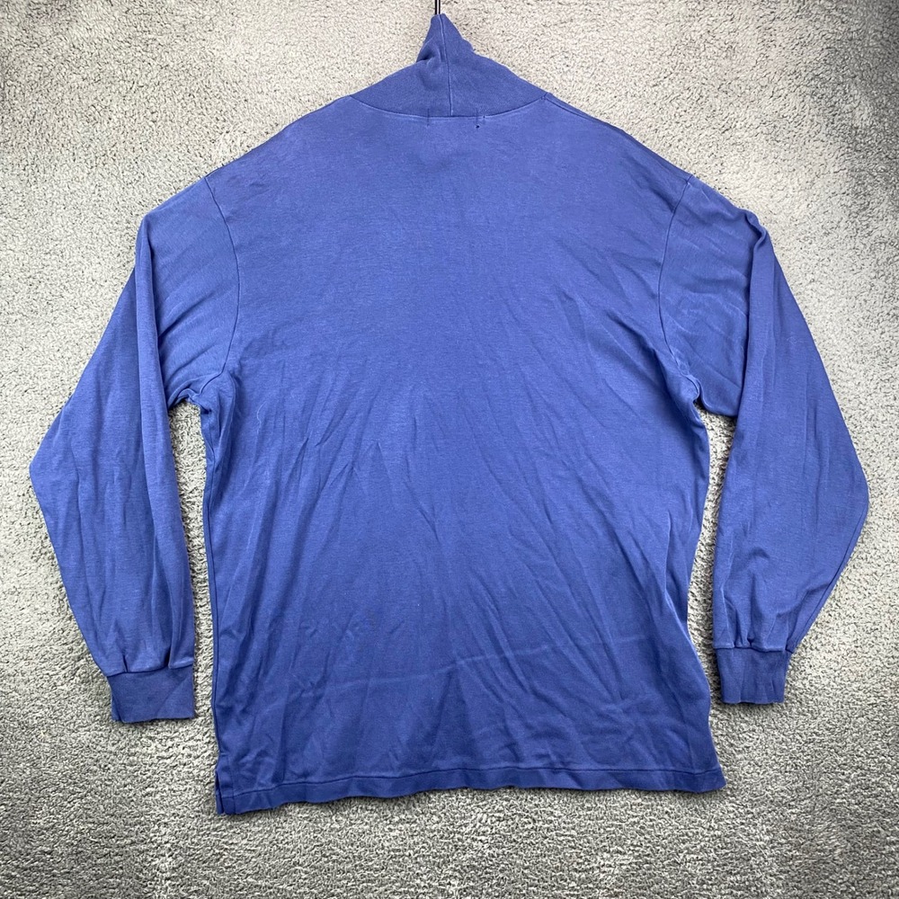 Vintage Polo Ralph Lauren Men's XL Blue Long Sleeve Turtle Neck Cotton Shirt USA - Picture 6 of 7